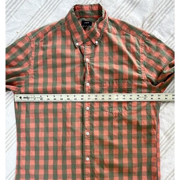 J Crew Shirt Mens Size M Pink Grey Gingham Plaid Checks Button Up Collar Pocket - Picture 3 of 16